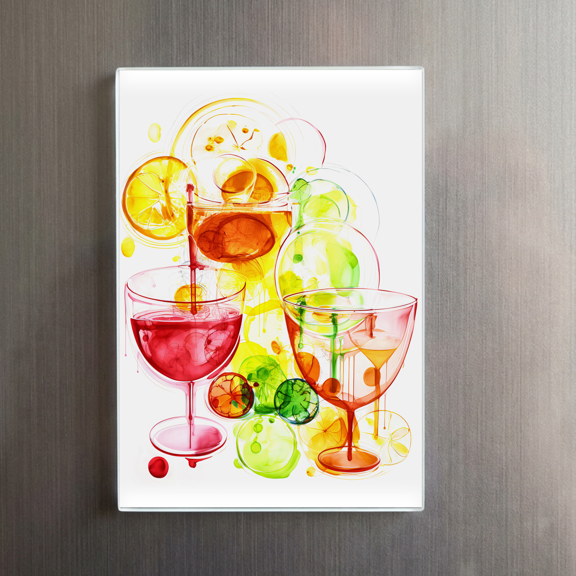 raxxa Glas-Magnet: Abstract Strokes of Flavor Colorful Cocktails Unleashed – Image 2