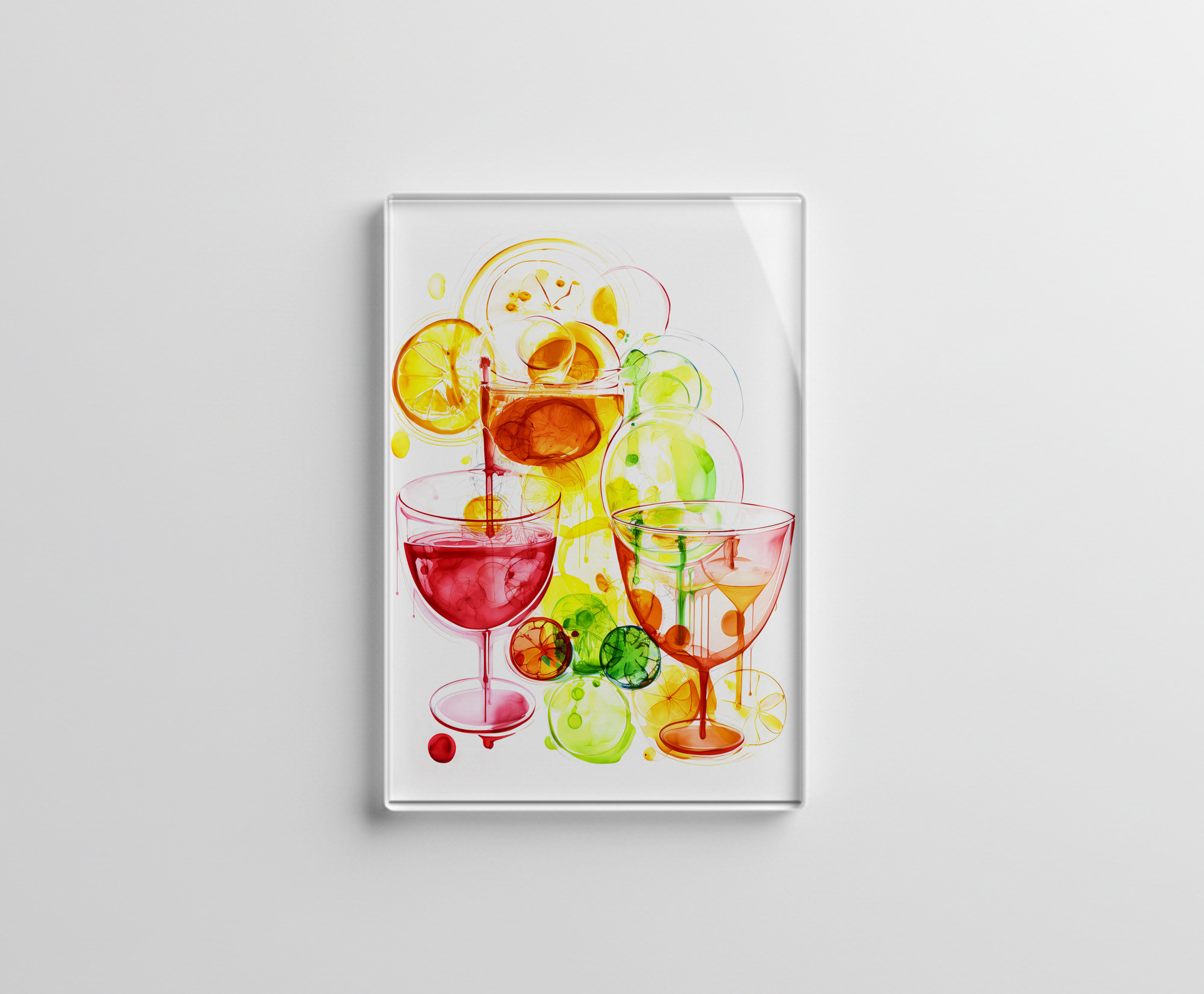 raxxa Glas-Magnet: Abstract Strokes of Flavor Colorful Cocktails Unleashed
