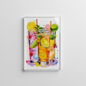 raxxa Glas-Magnet: Abstract Mixes A Symphony of Colors in Cocktail Art.