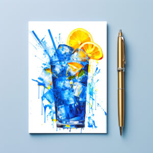raxxa Postkarte: Chroma-Sips Abstractly Rendered Colorful Cocktails.