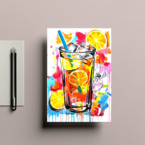 raxxa Postkarte: Vibrant Abstract Cocktails Artful Blends in Bold Hues