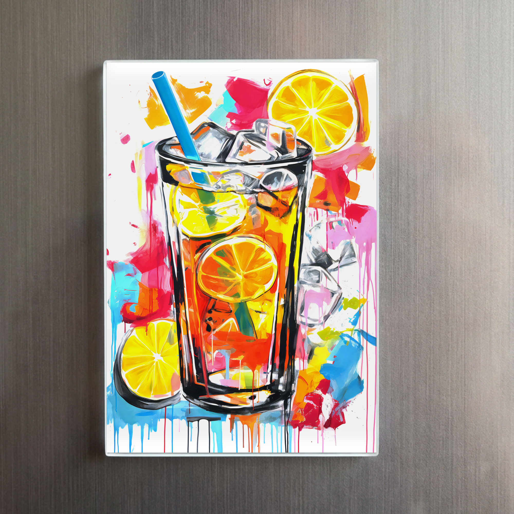 raxxa Glas-Magnet: Vibrant Abstract Cocktails Artful Blends in Bold Hues – Bild 2