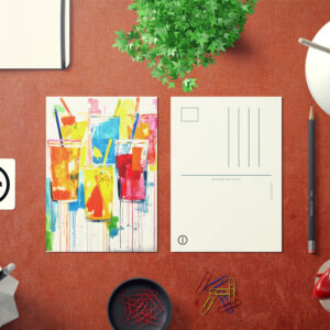 raxxa Postkarte: Chromatic Libations Abstractly Painted Vibrant Cocktails.
