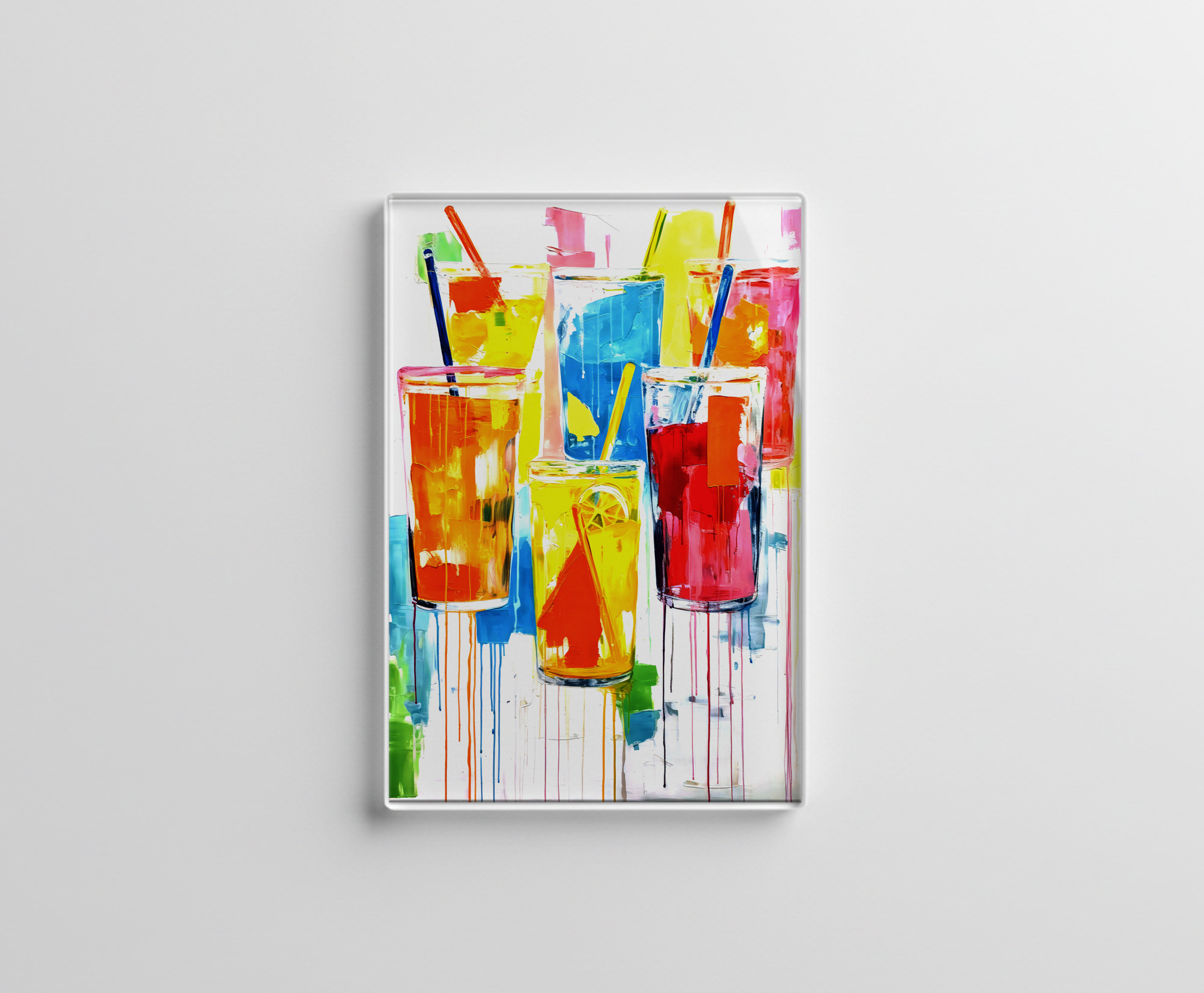raxxa Glas-Magnet: Chromatic Libations Abstractly Painted Vibrant Cocktails.