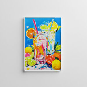 raxxa Glas-Magnet: Abstract Mixes A Symphony of Colors in Cocktail Art.