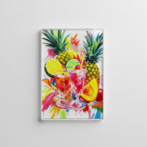 raxxa Glas-Magnet: Colorful Abstract Mixology Vividly Painted Cocktail Creations.