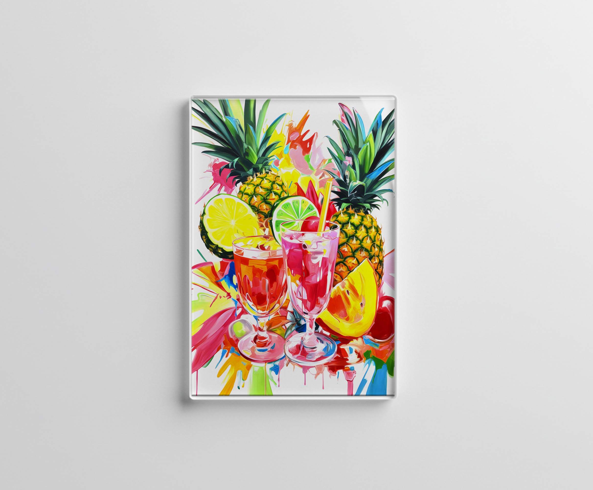 raxxa Glas-Magnet: Colorful Abstract Mixology Vividly Painted Cocktail Creations.