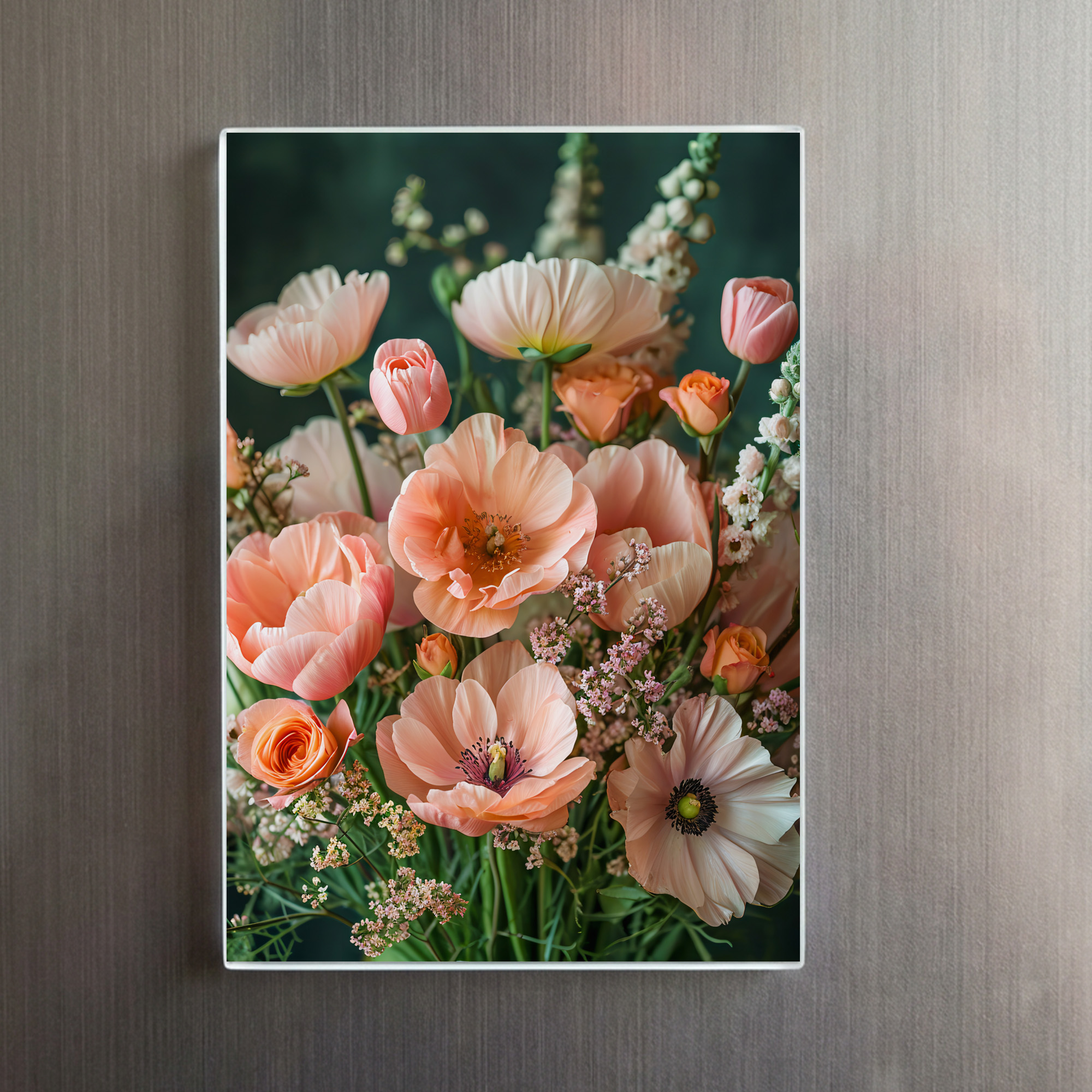 raxxa Glas-Magnet: Peach and Orange Poppy Bouquet Still Life - immagine 2