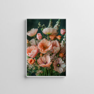 raxxa Glas-Magnet: Peach and Orange Poppy Bouquet Still Life
