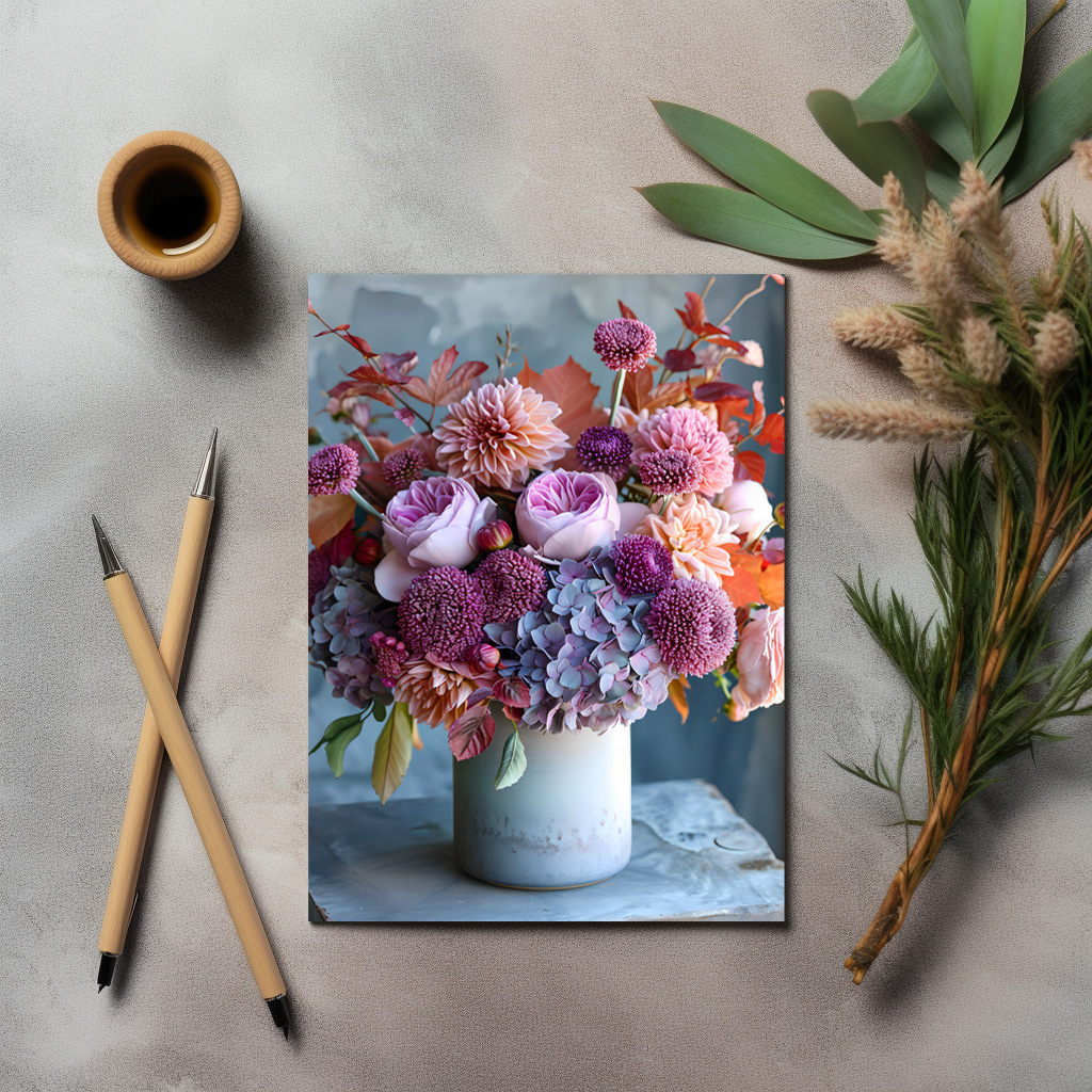 raxxa Postkarte: Colorful Summer Bouquet Still Life