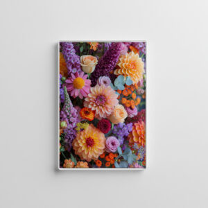 raxxa Glas-Magnet: Vibrant Mixed Flower Bouquet Still Life