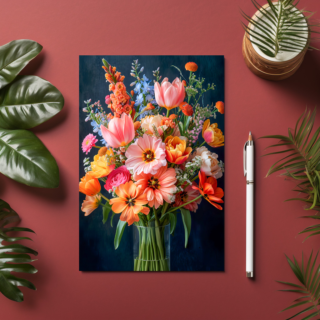 raxxa Postkarte: Bright Floral Bouquet Still Life