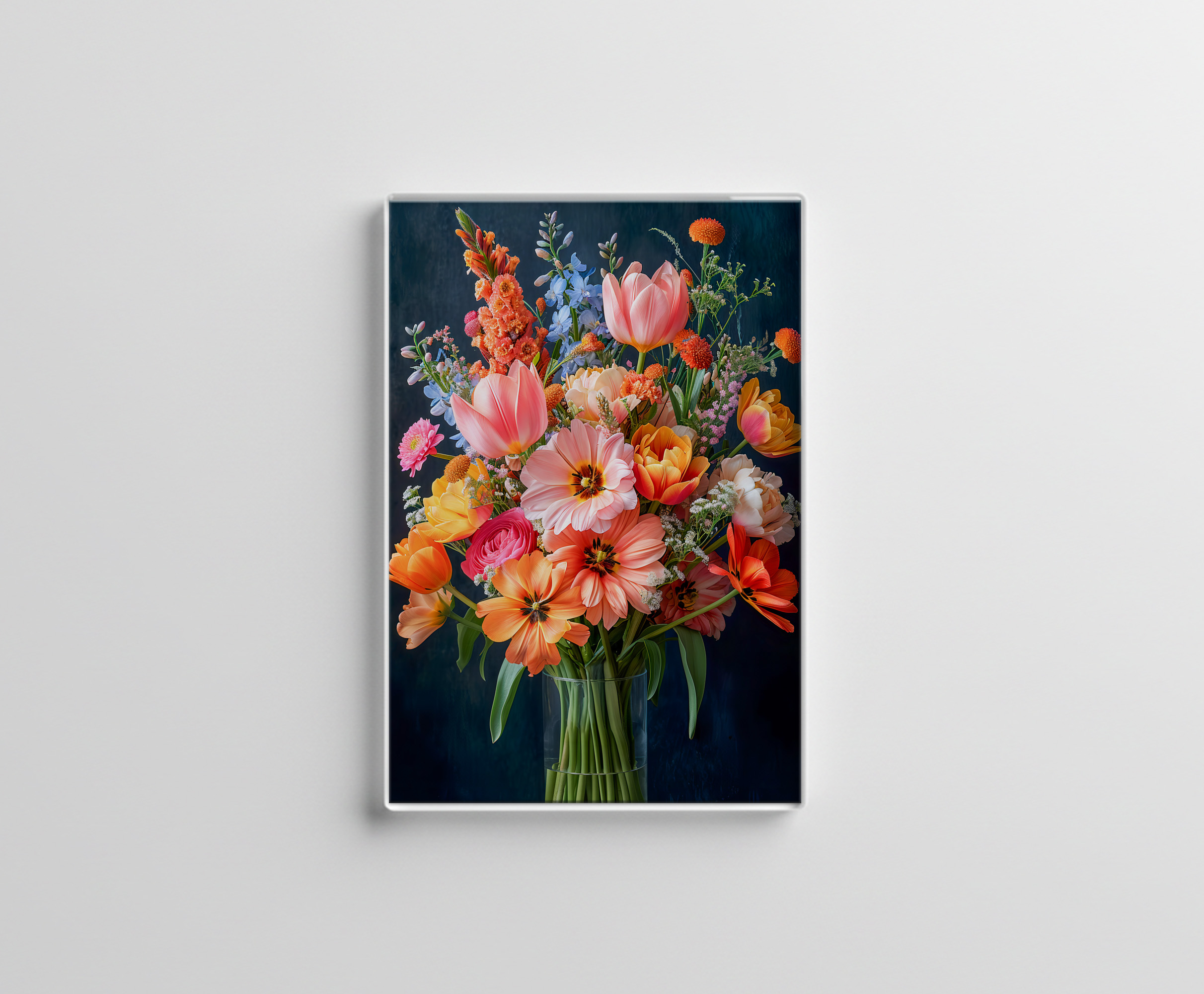 raxxa Glas-Magnet: Bright Floral Bouquet Still Life
