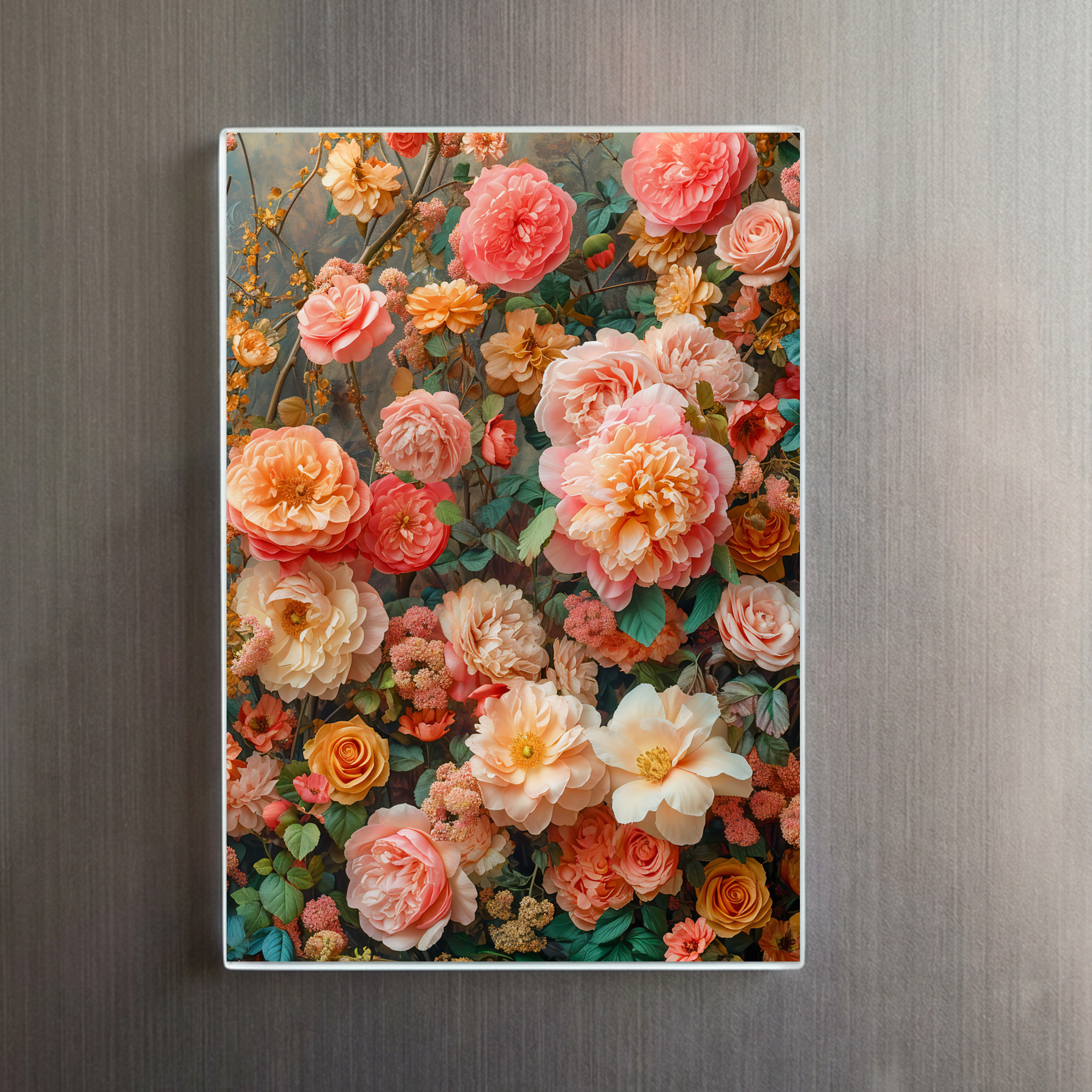 raxxa Glas-Magnet: Peach and Cream Rose Bouquet Still Life - immagine 2