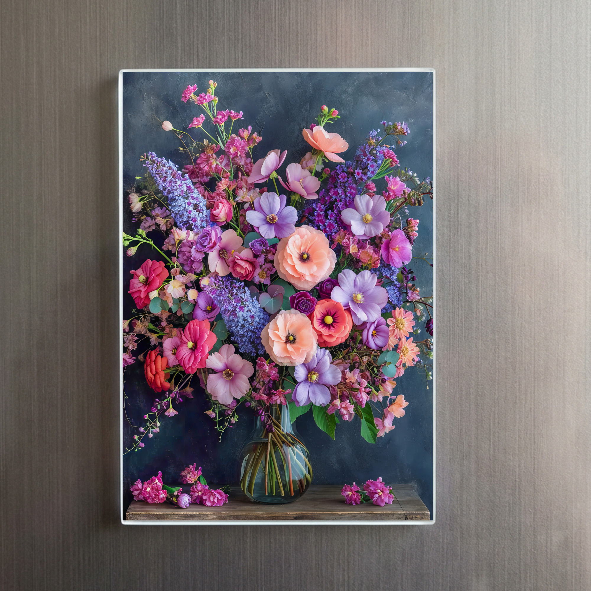 raxxa Glas-Magnet: Colorful Mixed Flower Bouquet Still Life – Image 2