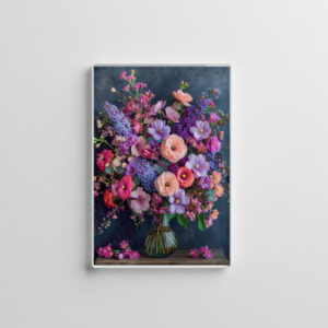 raxxa Glas-Magnet: Colorful Mixed Flower Bouquet Still Life