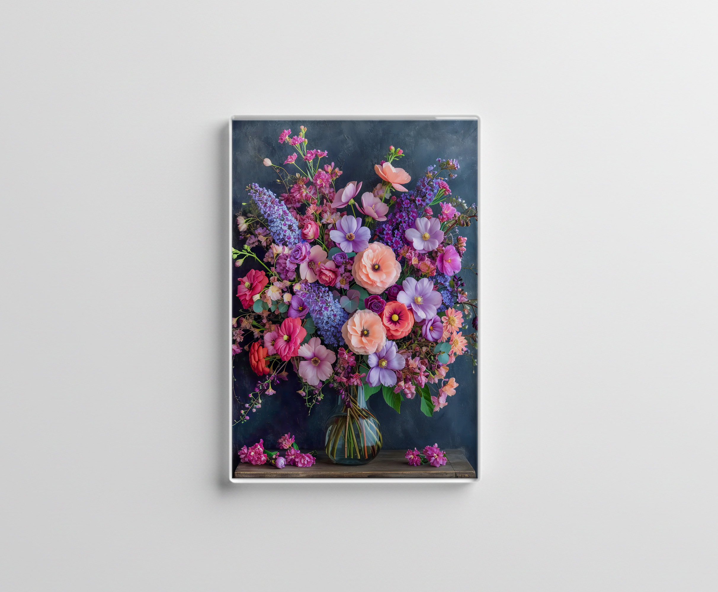 raxxa Glas-Magnet: Colorful Mixed Flower Bouquet Still Life