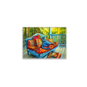 raxxa Glas-Magnet: Cat is Grooming on Swing