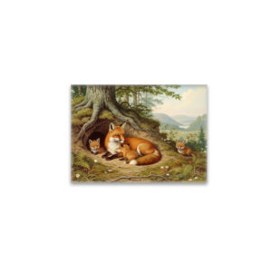 raxxa Glas-Magnet: Fuchs mit Jungtieren