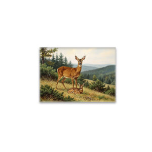 raxxa Glas-Magnet: Reh mit Jungtier am Wald