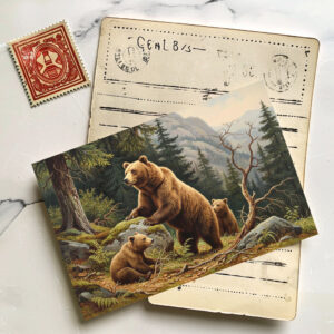 raxxa Postkarte: Braunbär mit Jungtieren