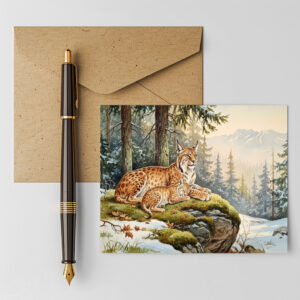 raxxa Postkarte: Luchs mit Jungtier