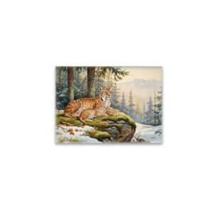 raxxa Glas-Magnet: Luchs mit Jungtier