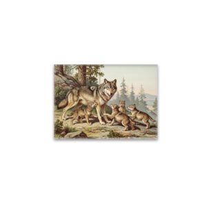raxxa Glas-Magnet: Wolf mit Jungtieren
