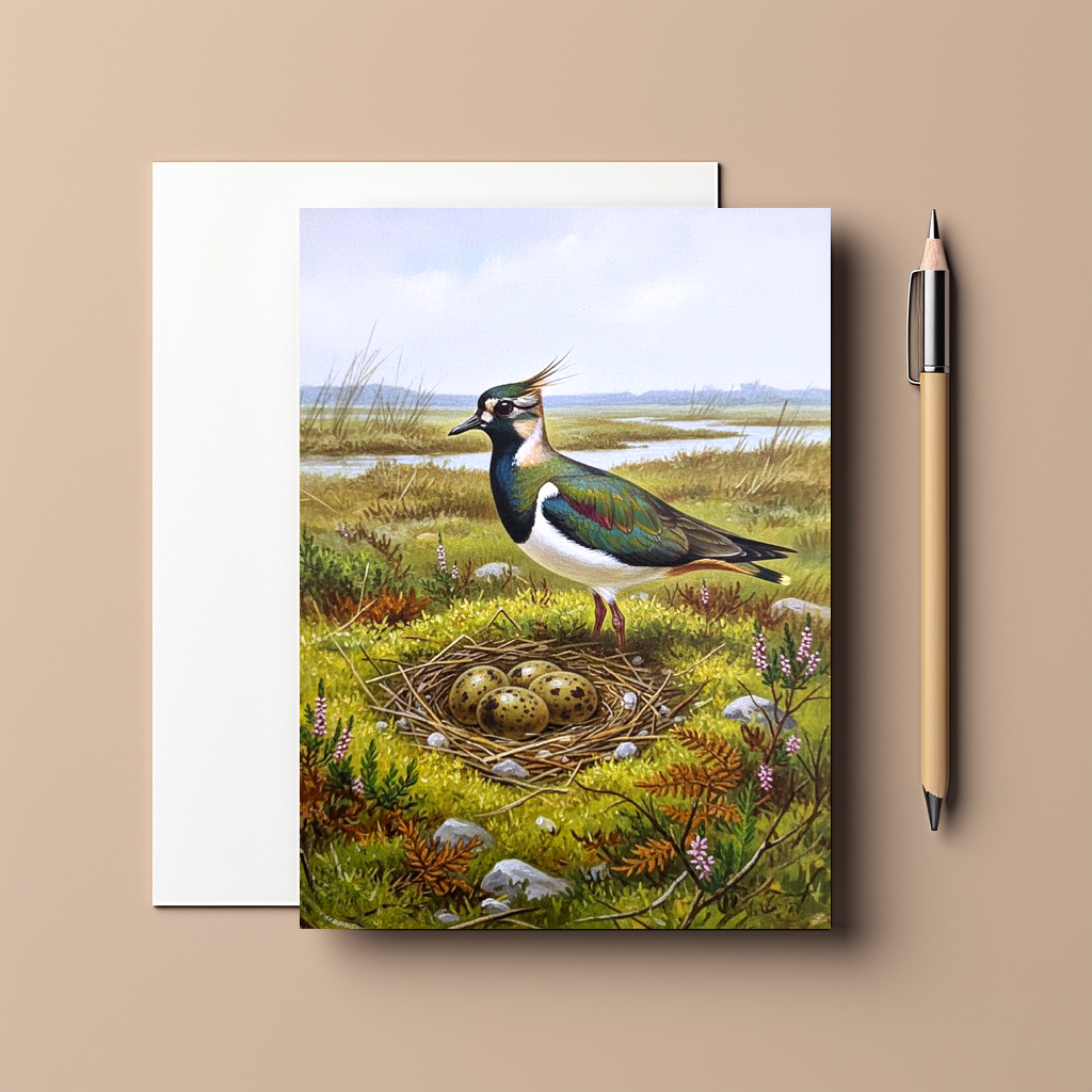 raxxa Postkarte: Kiebitz mit Nest - europäischer Vogel