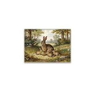 raxxa Glas-Magnet: Wildkaninchen mit Jungtieren