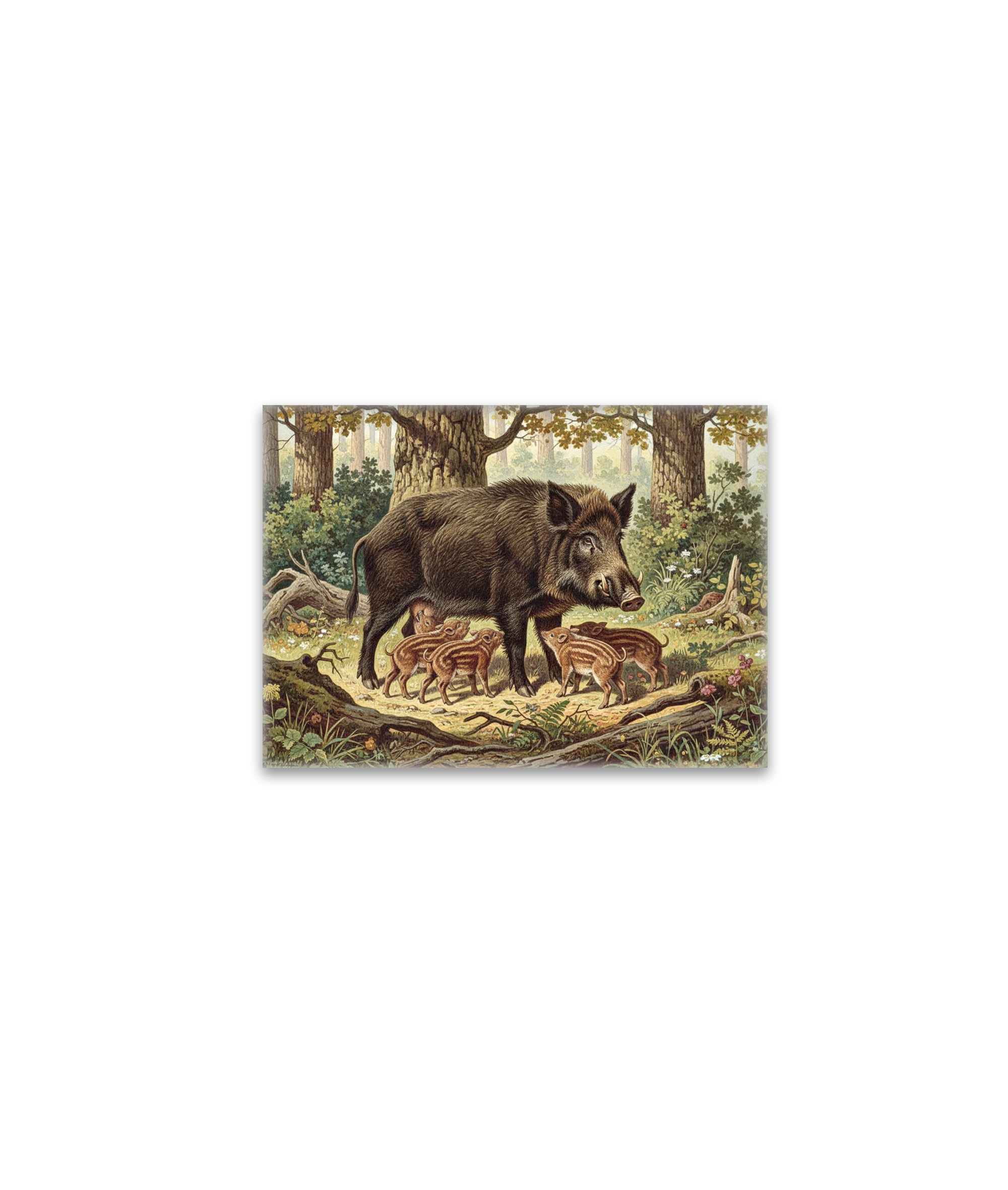 raxxa Glas-Magnet: Wildschwein mit Jungtier