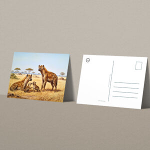 raxxa Postkarte: Hyänen mit Jungtieren in Afrika