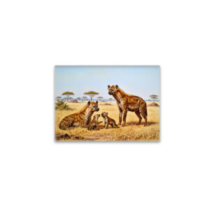 raxxa Glas-Magnet: Hyänen mit Jungtieren in Afrika
