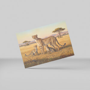 raxxa Postkarte: Gepard mit Jungtieren in Afrika