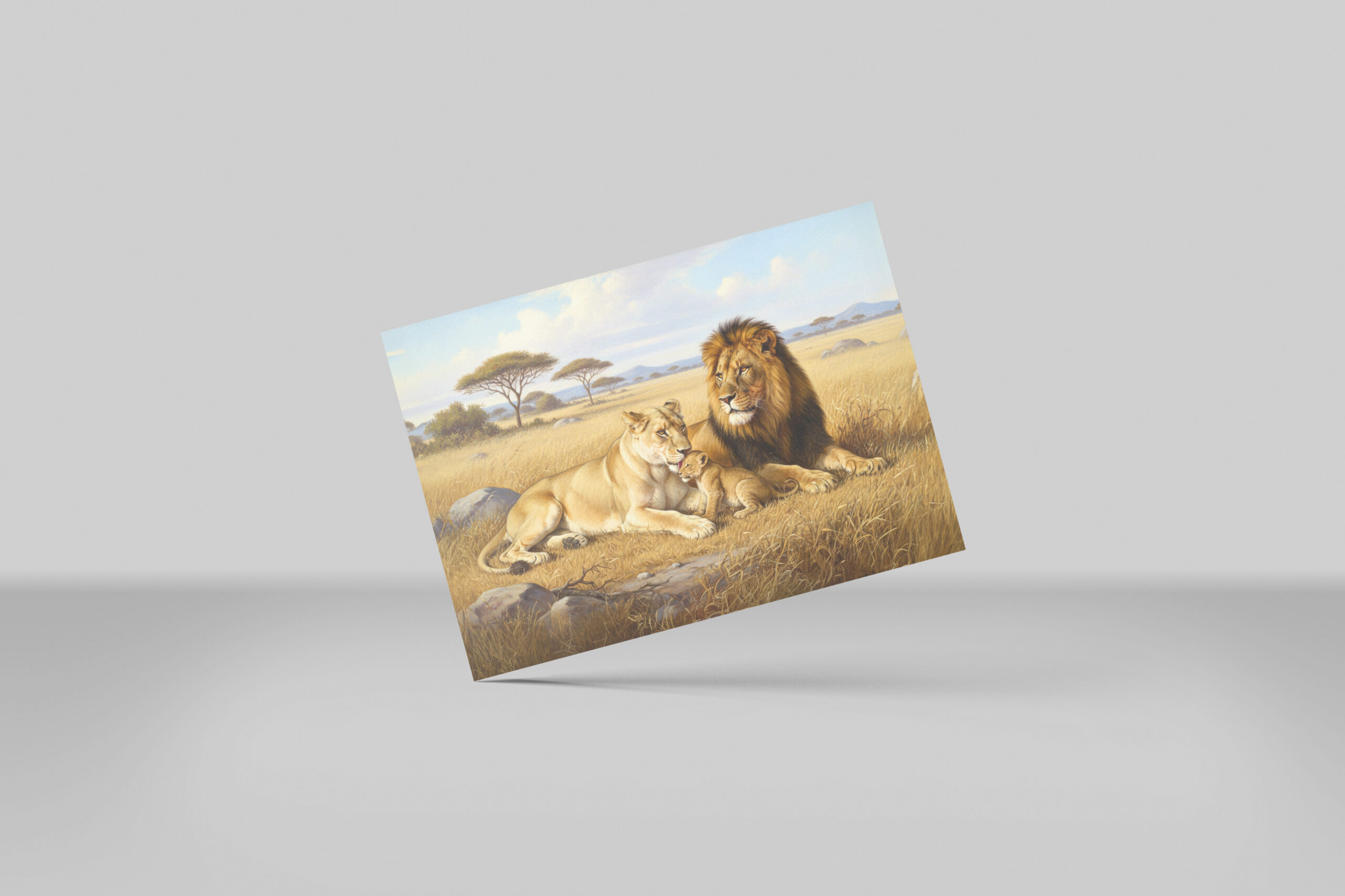 raxxa Postkarte: Löwenfamilie in Afrika