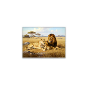 raxxa Glas-Magnet: Löwenfamilie in Afrika