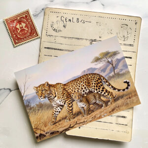 raxxa Postkarte: Leopard mit Jungtier in Afrika