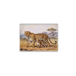 raxxa Glas-Magnet: Leopard mit Jungtier in Afrika