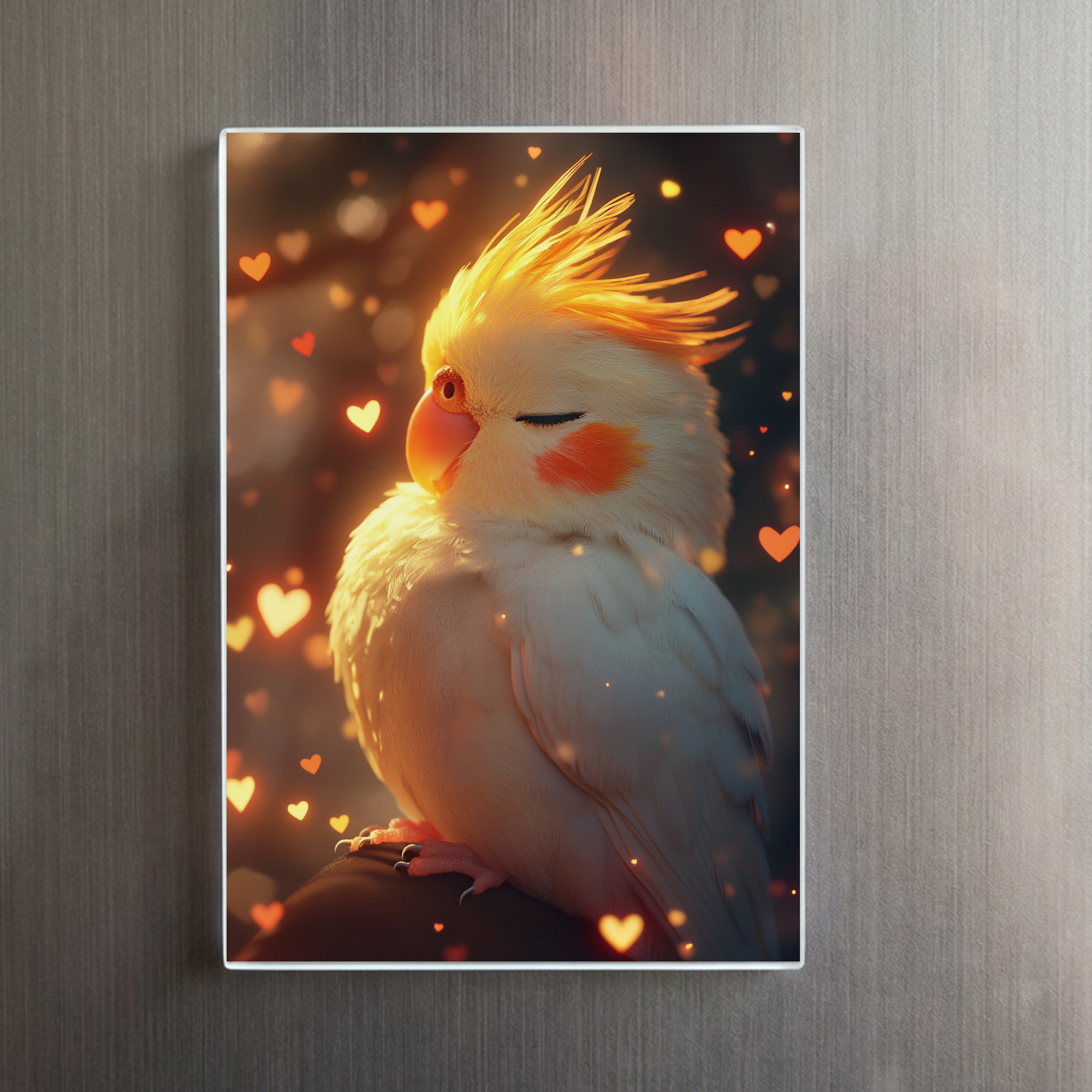raxxa Glas-Magnet: Niedlicher Nymphensittich im Traumland – Image 2