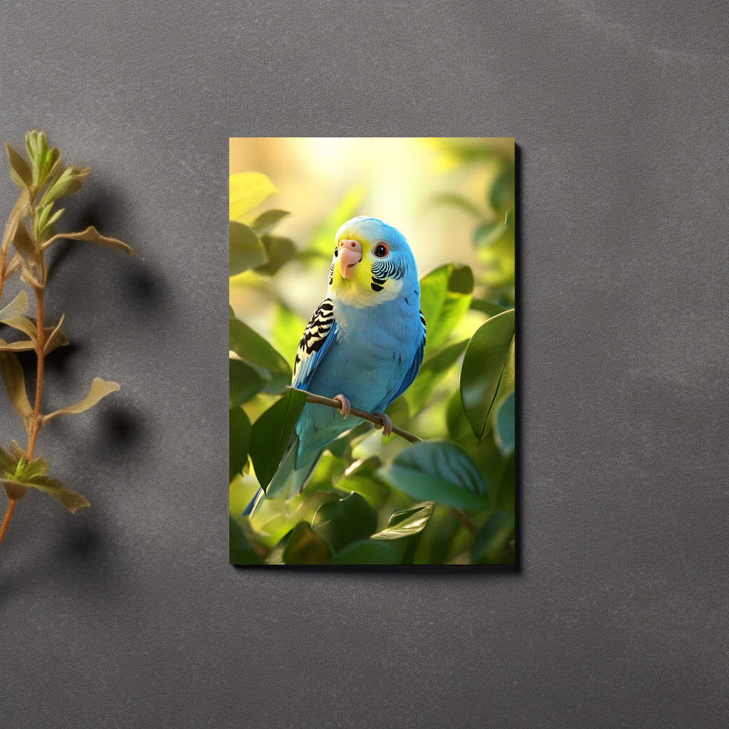 raxxa Postkarte: Blauer Wellensittich