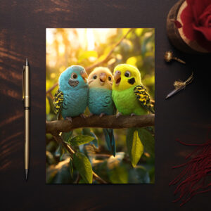 raxxa Postkarte: Wellensittich Freunde