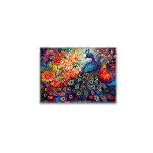 raxxa Glas-Magnet: Farbenfroher eleganter Pfau