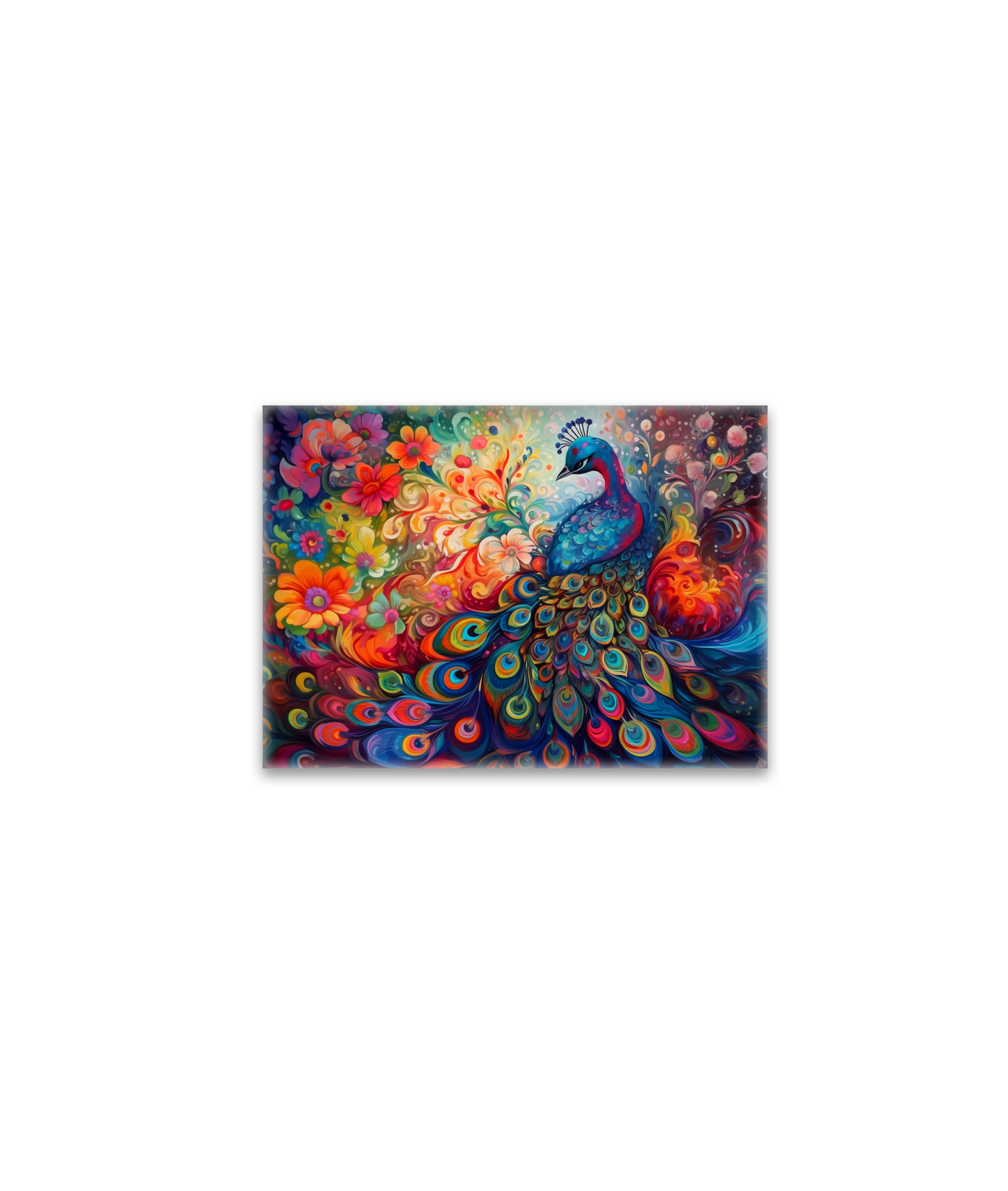 raxxa Glas-Magnet: Farbenfroher eleganter Pfau