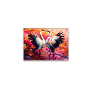 raxxa Glas-Magnet: Farbenfrohe tanzende Kraniche