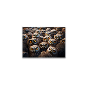 raxxa Glas-Magnet: Gruppenbild mit fröhlichen Eulen