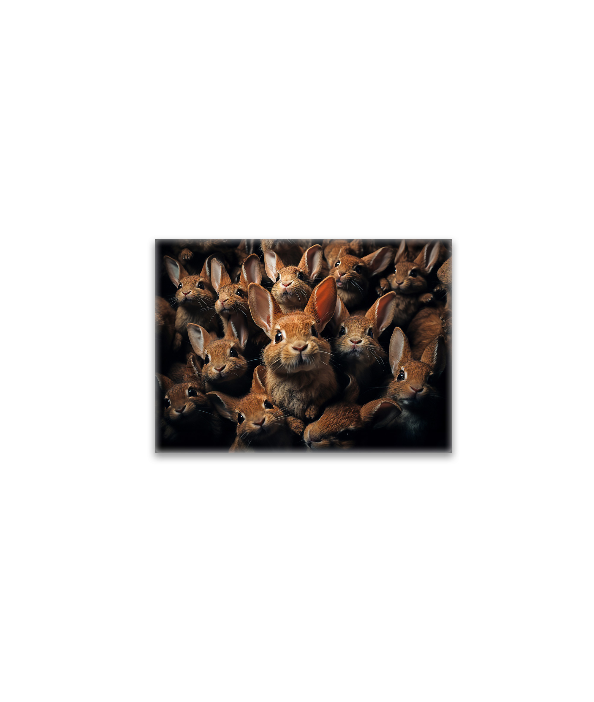 raxxa Glas-Magnet: Gruppenbild mit neugierigen Kaninchen