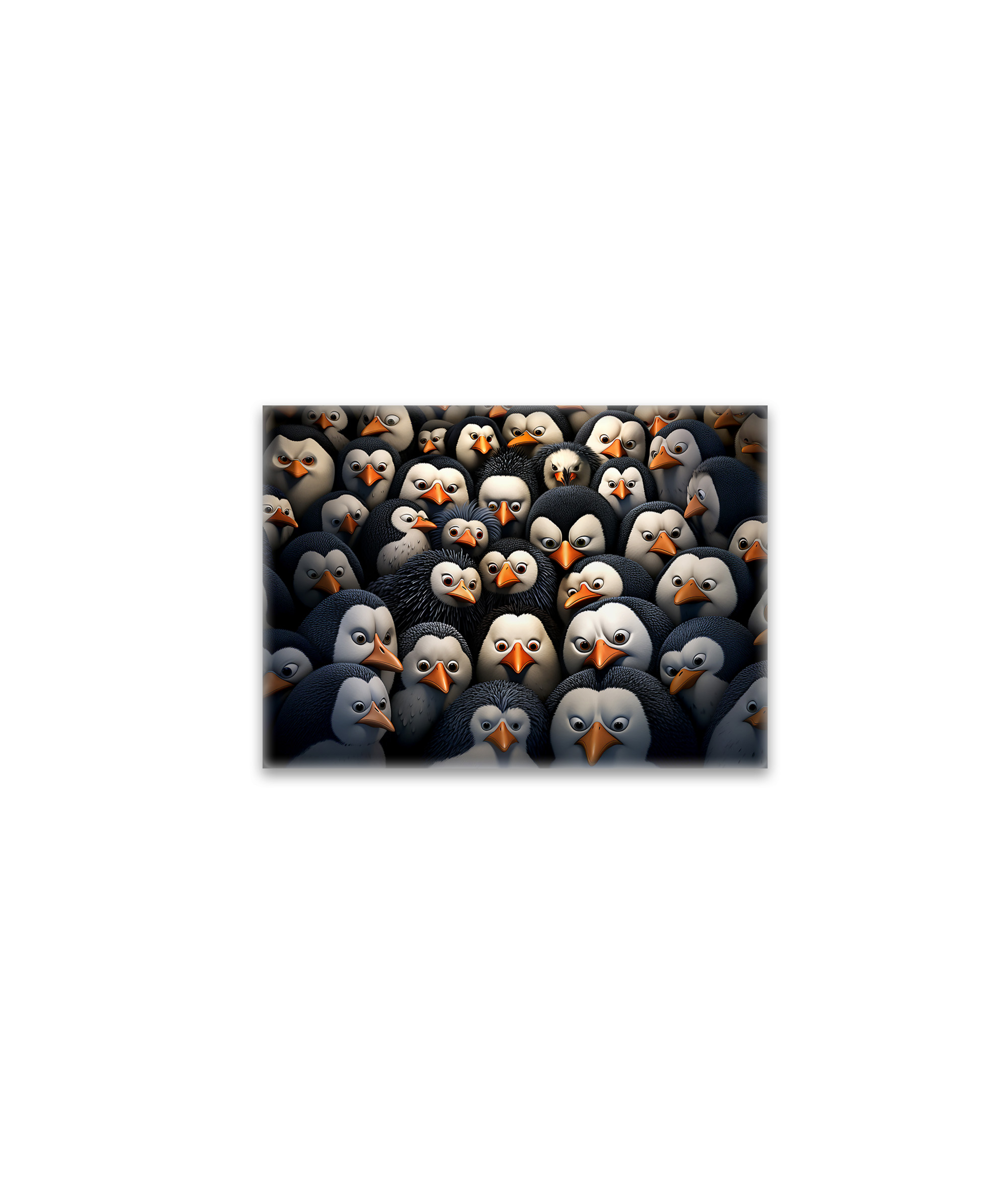 raxxa Glas-Magnet: Gruppenbild mit beobachtenden Pinguinen