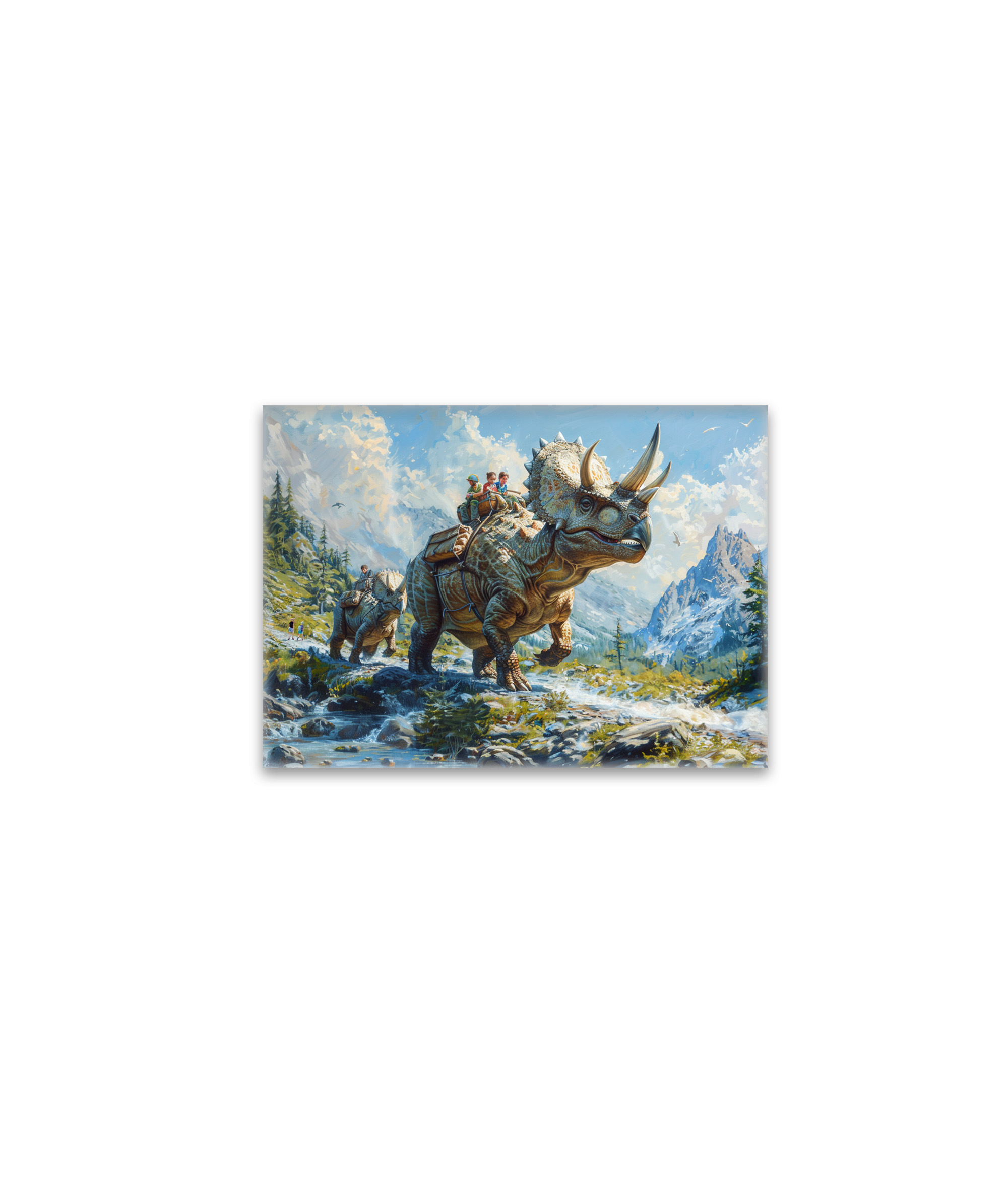 raxxa Glas-Magnet: Dinosaurier Triceratops als Familienauto