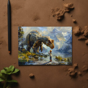 raxxa Postkarte: Dinosaurier und kleiner Junge - mein bester Freund