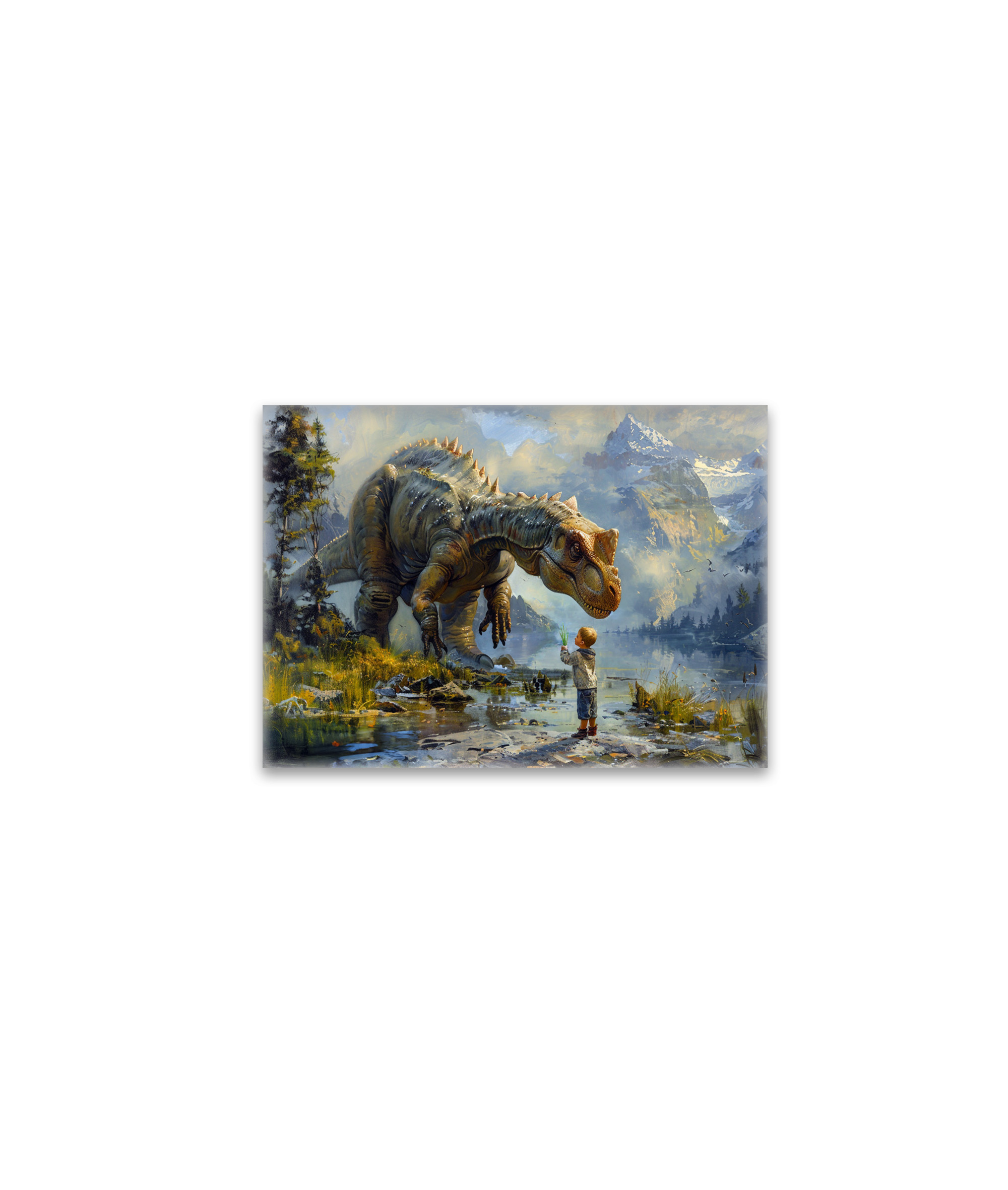 raxxa Glas-Magnet: Dinosaurier und kleiner Junge - mein bester Freund